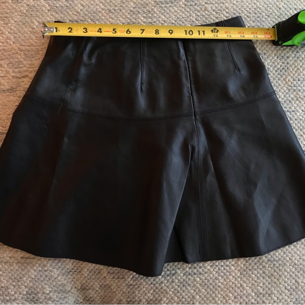 Vince black leather mini skirt